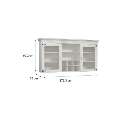 Vitrina Suprapozabil Encanto, Pin Alb, 171.3 Cm-01