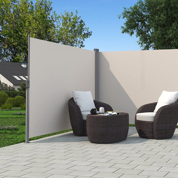 Copertina Extensibila Cu Doua Fete, Extensibila, Ecran De Intimitate, Poliester Ingrosat 280G/M2 , Bej, 160 X 600 Cm 160