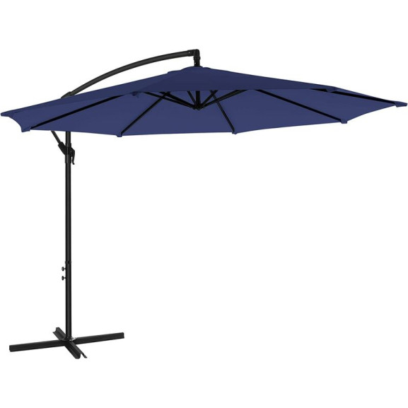 Umbrela De Soare Pentru Gradina Si Curte, Consola Rezistenta La Apa, Albastru, 300 X 245 Cm