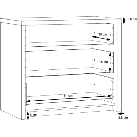 Comoda Sentire Stejar Nisipiu Si Alb Lucios, 97.7 Cm-01