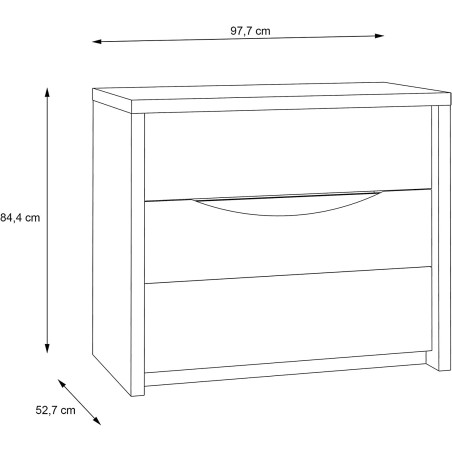 Comoda Sentire Stejar Nisipiu Si Alb Lucios, 97.7 Cm-01