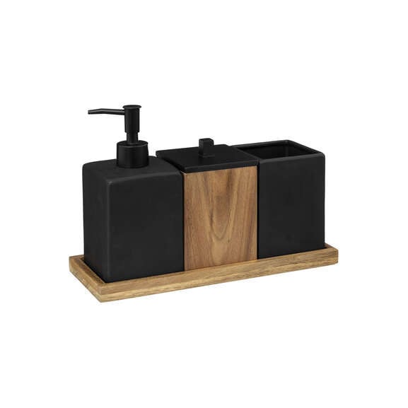 Set Accesorii Baie Black Wood