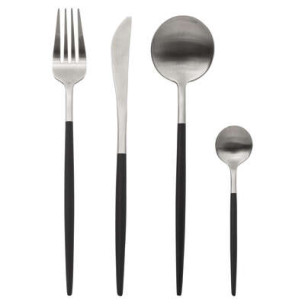 Set Tacamuri Ideea Inox Si Black, 24 Piese