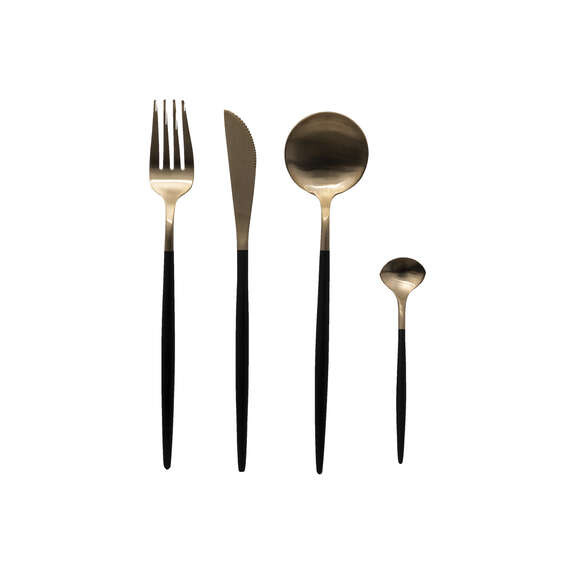 Set tacamuri ideea gold si black, 24 piese