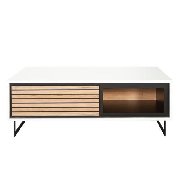 Poze Masa Cafea 1 Sertar Linea Acustic, Alb, 115 x 70 x 41 Cm
