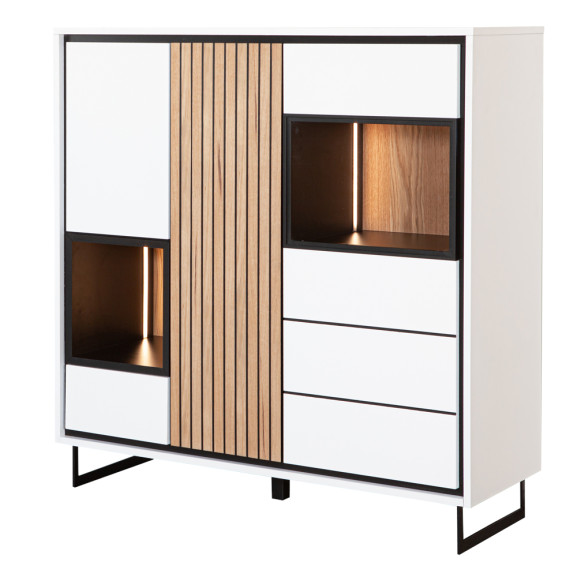 Poze Comoda Bar 3 Usi Si 1 Sertar Linea Acustic, Alb, 120 Cm