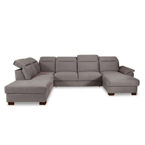 Coltar u extensibil cu lada dax, stanga, gri, 375 cm