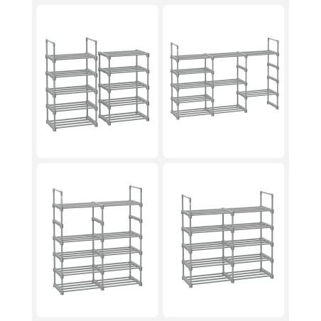 Organizator Metalic Pentru Depozitare Pantofi, Gri, 45 Cm-01