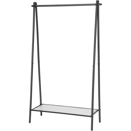 Suport Din Metal Cu Sina Pentru Haine, Negru Mat, 92.5 Cm-01