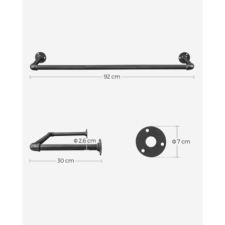 Sina Pentru Haine, Negru, 92 Cm-01