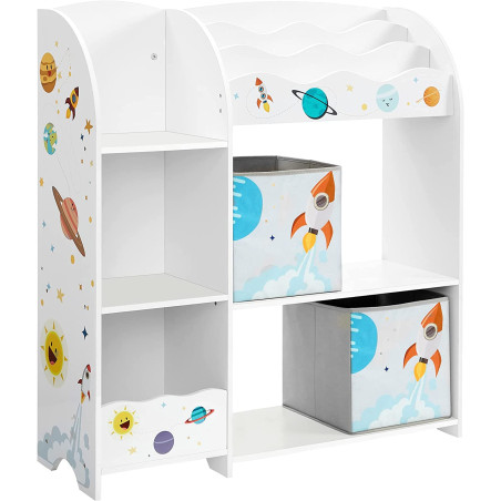 Organizator Pentru Copii, Cu 2 Cutii De Depozitare, Alb, 93 Cm-01