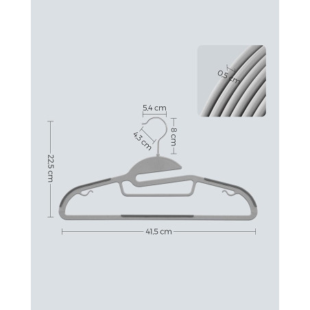 Set De 50 De Umerase Din Plastic, Gri, 41.5 Cm-01