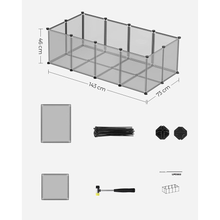 Tarc Pentru Animale Mici, Gri, 143 Cm-01