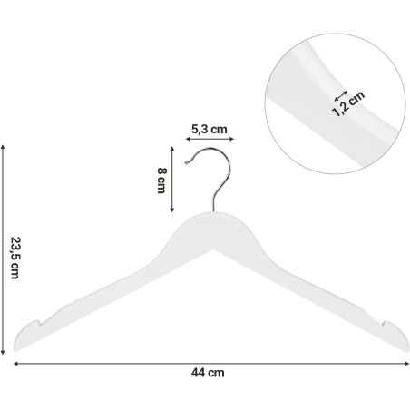 Pachet 20 Umerase Din Lemn, Alb, 44 Cm-01