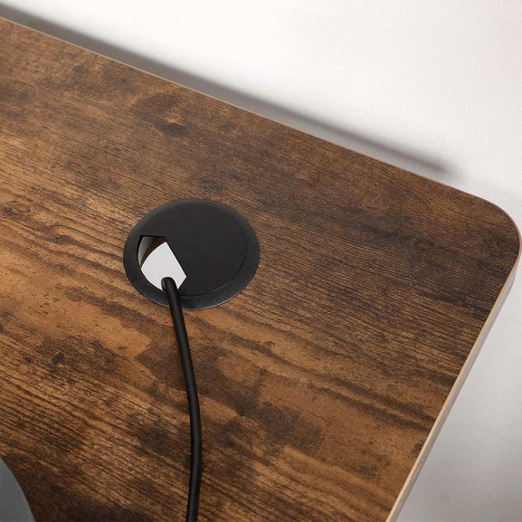 Blat De Masa Pentru Birou Electric, Maro Vintage Si Negru, 60 X 120 Cm