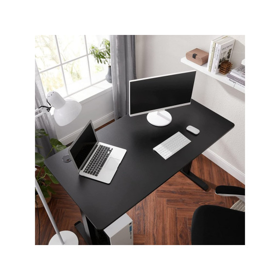 Blat de lucru pentru birou electric, negru, 70 x 140 cm