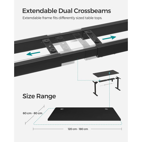 Birou Electric, Reglabil Pe Inaltime, Negru, 70 X 140 Cm-01