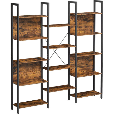 Biblioteca, Maro Rustic Si Negru, 158 Cm-01