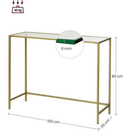 Consola Cu Picioare Reglabile, Auriu, 100 X 35 Cm-01