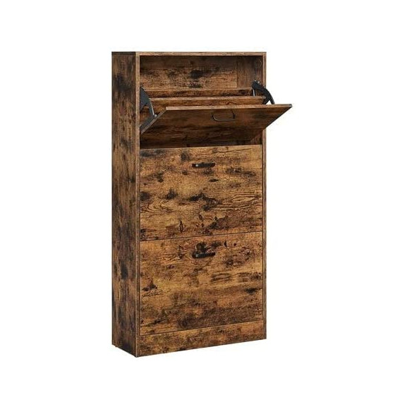 Dulap De Depozitare Din Lemn Cu 3 Niveluri, Maro Rustic, 60 Cm