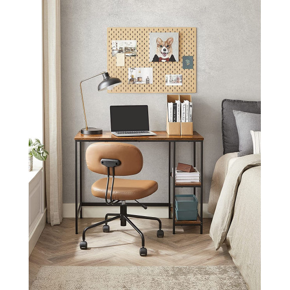 Birou Cu 2 Rafturi Pe Stanga/Dreapta Maro Rustic Si Negru 100 X 50 Cm