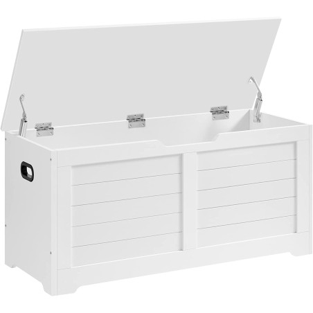 Banca De Pantofi Cu Spatiu De Depozitare, Alb Mat, 100 Cm-01