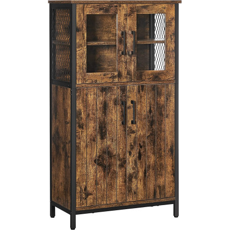 Dulap De Depozitare, Multifunctional, Maro Rustic Si Negru, 60 Cm-01