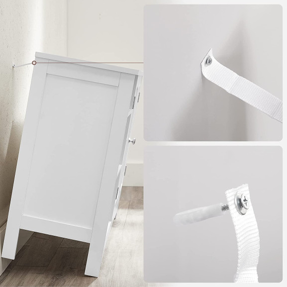 Dulap De Baie Cu 2 Usi, Alb, 90 Cm