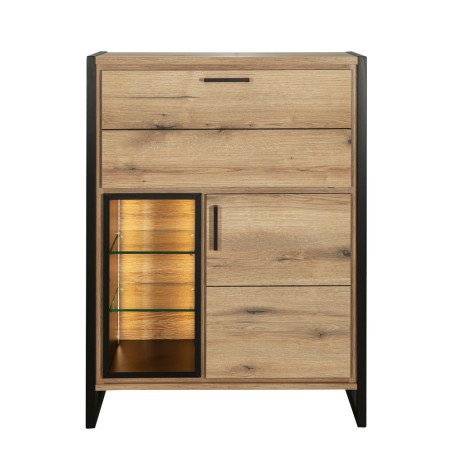 Secretar Cu 2 Usi Si 2 Sertare Soho, Nordian Oak, 87.5 Cm-01