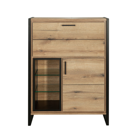 Secretar Cu 2 Usi Si 2 Sertare Soho, Nordian Oak, 87.5 Cm-01