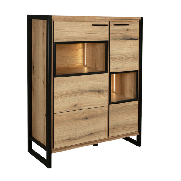 Comoda bar 2 usi soho, nordian oak, 97 cm