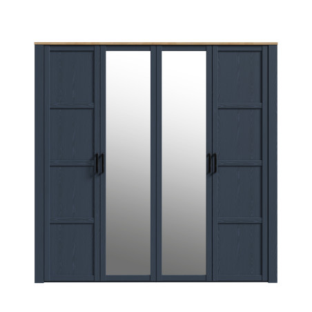 Dulap Boho Cu 4 Usi, Stejar Riviera Si Stejar Bleumarin, 215.9 Cm-01