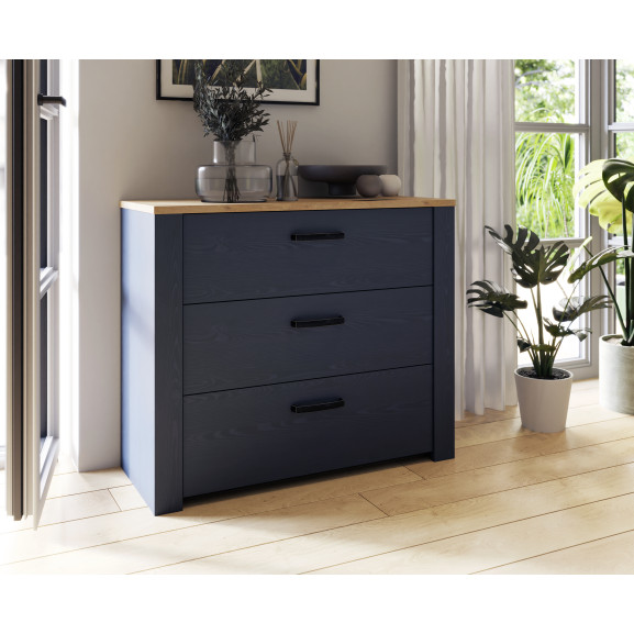 Poze Comoda Boho Stejar Riviera Si Stejar Bleumarin, 101.6 Cm