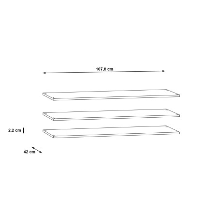 Set 3 Polite Dulap Gri, 107,8 Cm-01