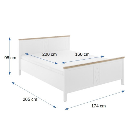 Pat Atena, Alb, Dimensiune Saltea 160 x 200 Cm-01