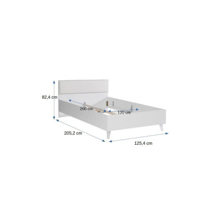 Pat Downtown, Alb, Dimensiune Saltea 120 x 200 Cm-01