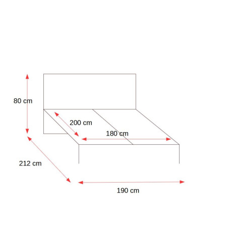 Pat Dormitor Thea cu saltea, Dimensiune Saltea 180 x 200 Cm-01