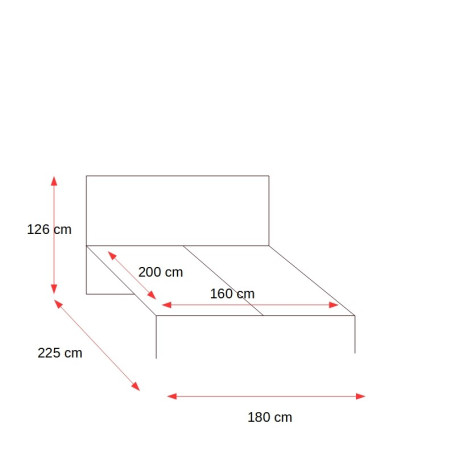 Pat Boxsprings Vancouver Cu Saltea Si Somiera Inclusa, Lada Depozitare, Visiniu, Dimensiune Saltea 160 x 200 cm-01