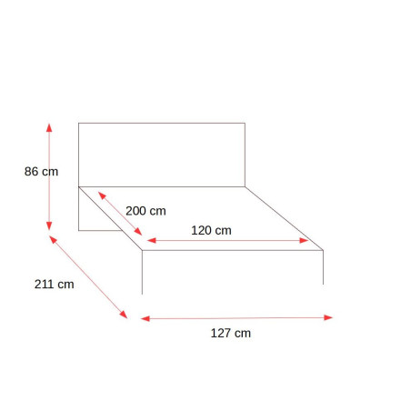 Pat Piano Cu 2 Sertare, Stejar Nash, Alb Si Beton, Dimensiune Saltea 120 x 200 Cm-01