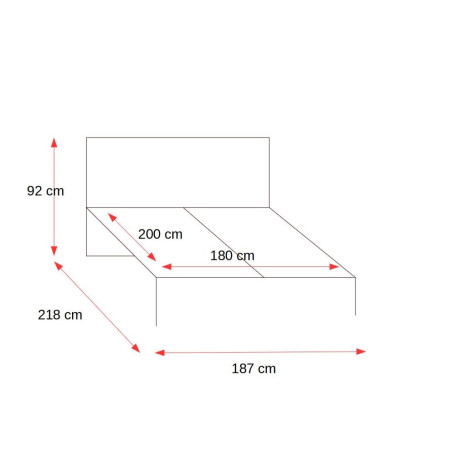 Pat Tentro Dimensiune Saltea 180 x 200 Cm, Cu Somiera Rabatabila Si Lada De Depozitare, Alb Si Stejar Stirling-01