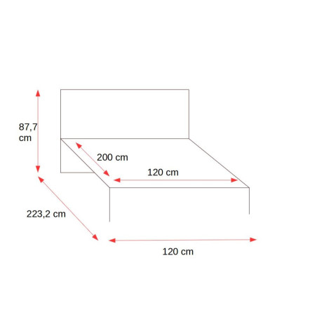 Pat Dormitor Dot Stejar Negru Si Artizanal, Dimensiune Saltea 120 x 200 Cm-01