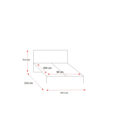 Pat Dormitor Libelle Negru, Dimensiune Saltea 90 X 200 Cm-01