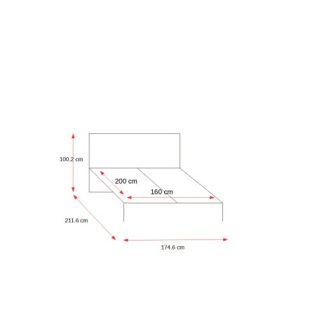 Pat Dormitor Cu Tablie Tapitata Casablanca Loft Gri, Dimensiune Saltea 160 X 200 Cm-01