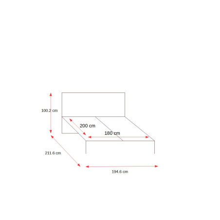 Pat Dormitor Cu Tablie Tapitata Casablanca Loft, Gri, Dimensiune Saltea 180 x 200 Cm-01