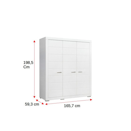 Dulap Snow Cu 3 Usi, 165.7 Cm-01