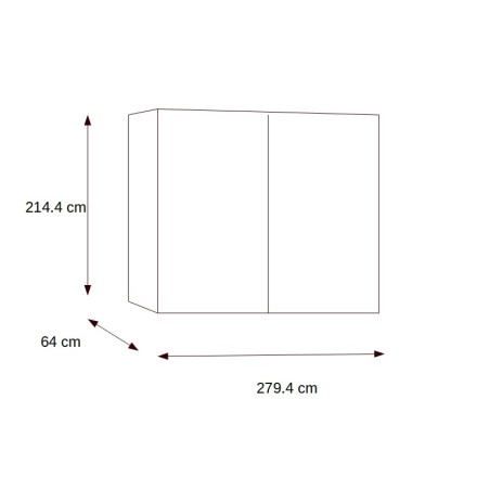 Dulap Vendela, Alb si Negru, 279.4 Cm-01