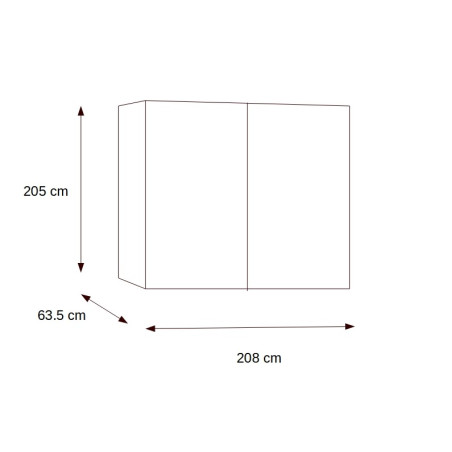 Dulap Saint Tropez, 3 Usi si 2 Sertare, Vopsit Negru, 208 Cm-01