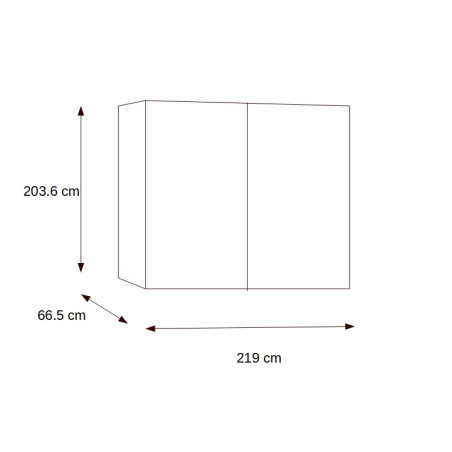 Dulap Dormitor cu 2 usi culisante Verona Bianco, Alb, 219 Cm-01