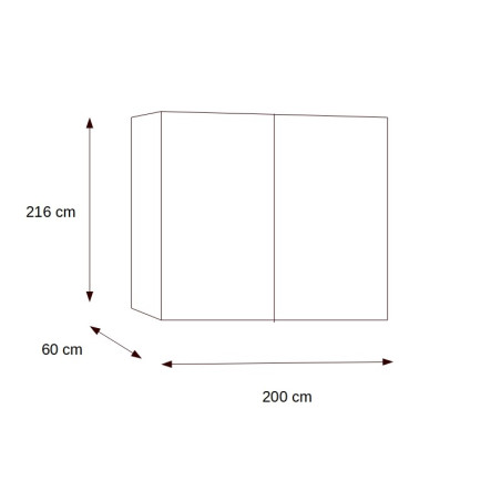 Dulap Fuji Cu 4 Usi, Alb Si Natur, 200 Cm-01