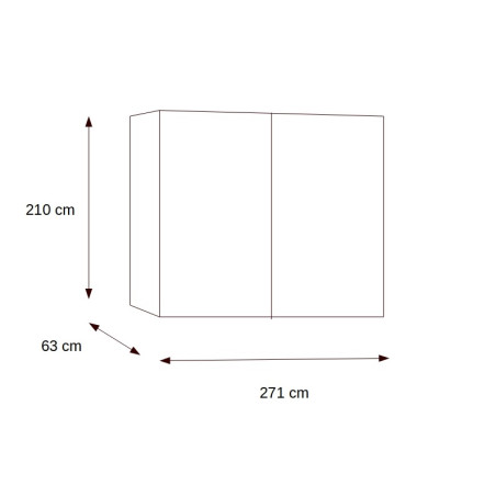 Dulap 2 Usi Culisante Trattino 271 Cm-01